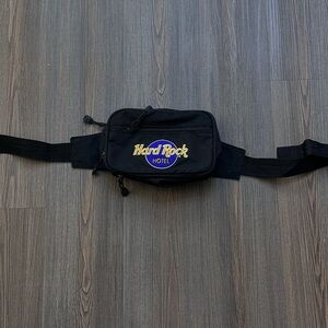 Hard Rock Cafe Black and Gold Belt Bag